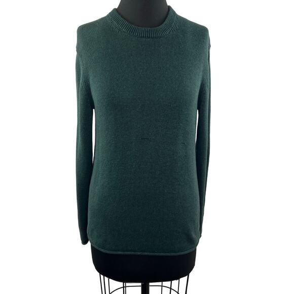 Club Monaco Sweater Green Ribbed Round Neck Knit Running Size Small S - Picture 1 of 9